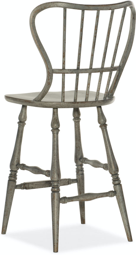 Ciao Bella Spindle Back Bar Stool-Speckled Gray