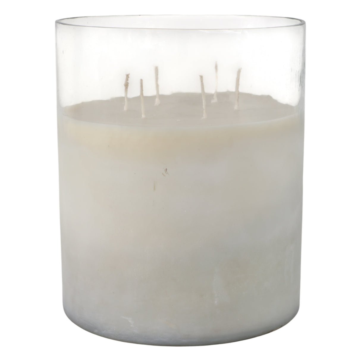 12x10" 349 Oz Jasmine Frosted Glass Candle, Clear