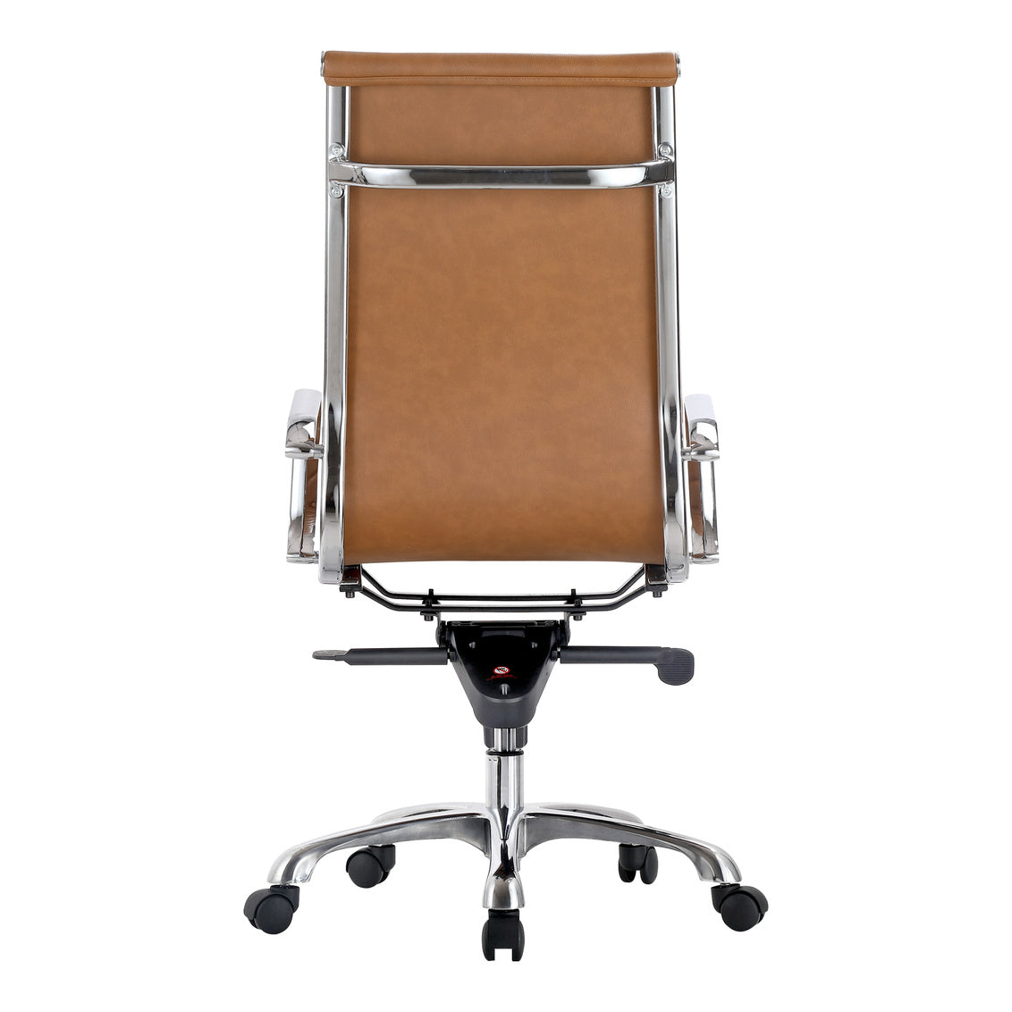 STUDIO OFFICE CHAIR HIGH BACK TAN VEGAN LEATHER