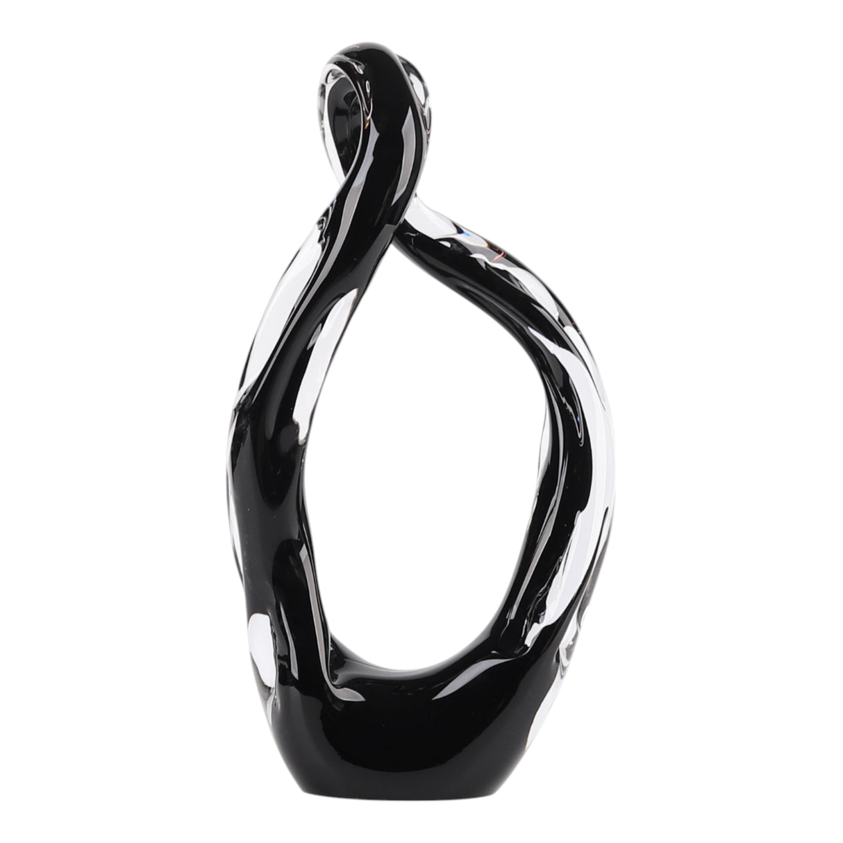 14" Zelah Black Glass Sculpture