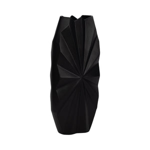 16" Udine Large Metal Vase, Black