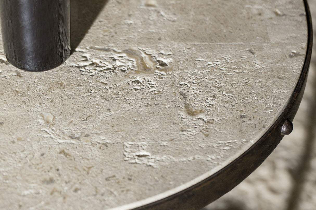 Luckenbach Metal and Stone End Table