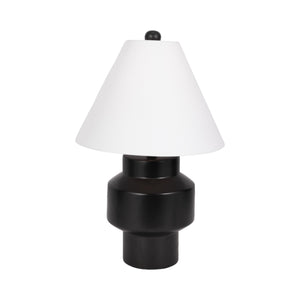 22" Modern Cylinder Table Lamp, Black