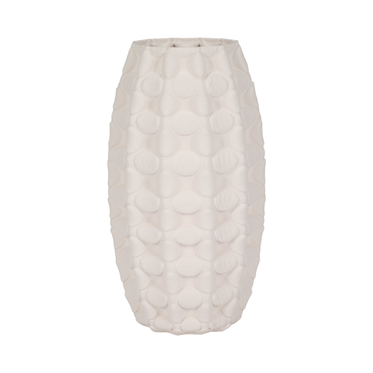 15" Alexander 3d Printed Vase, Ivory/beige