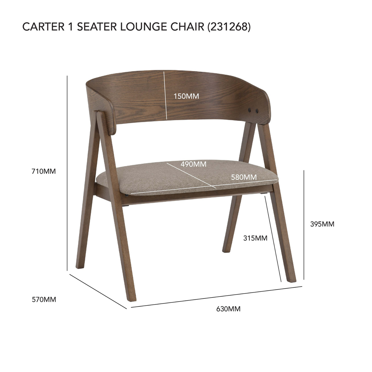 CARTER 1 SEATER
LOUNGE CHAIR 109/6513