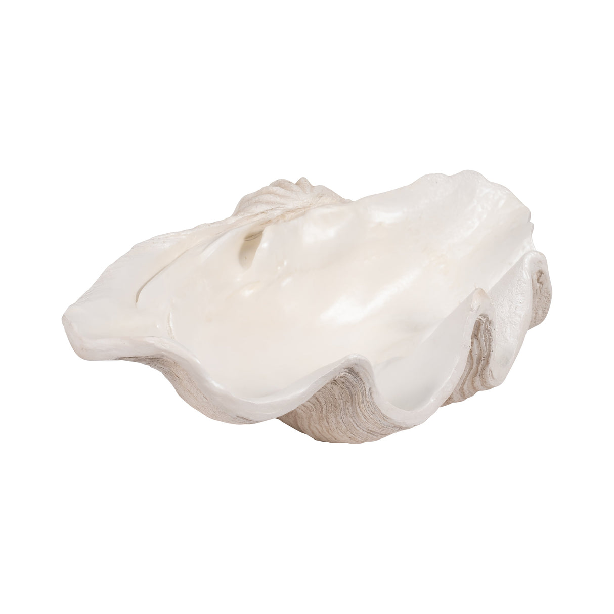 25" Pearlized Clam Shell Bowl, Ivory