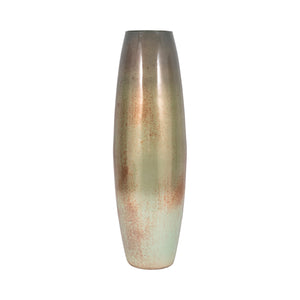 31" Curved Glass Vase Green Mercury Ombre, Multi