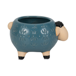 6" Sheep Planter, Blue