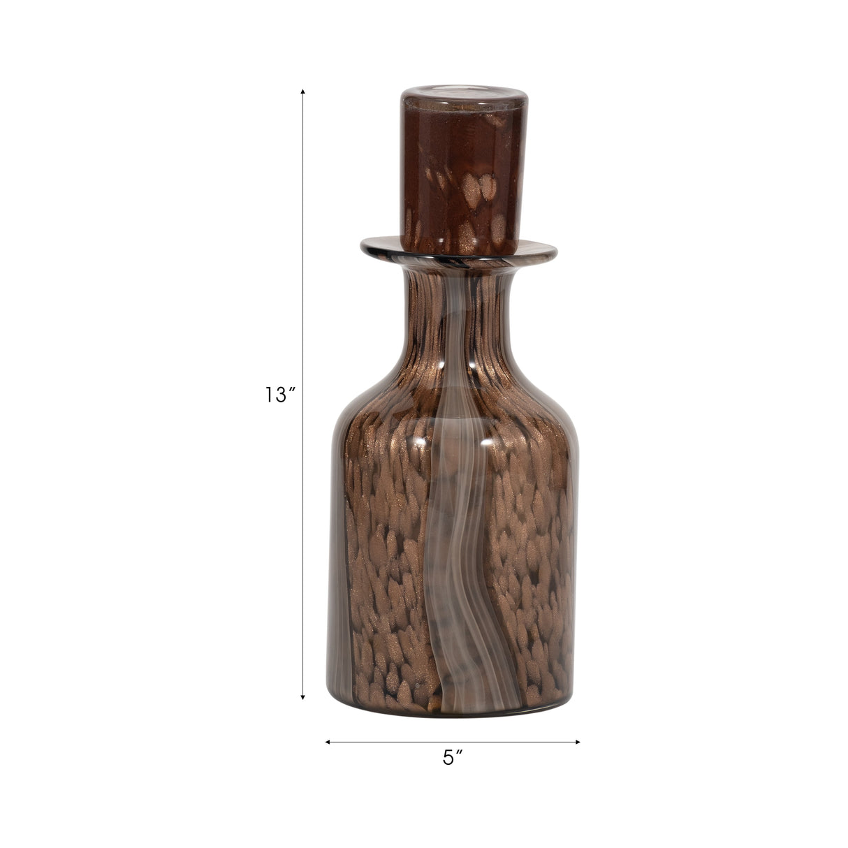 13" Hilary Medium Brown Glass Bottle