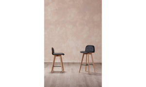 Napoli Leather Counter Stool Black