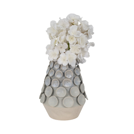 9" Coral Applique Vase, Light Blue Multi