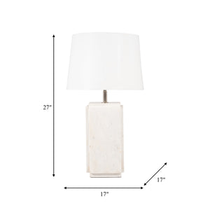 Marble, 27"h Fluted Table Lamp, White/offwht, 2bx