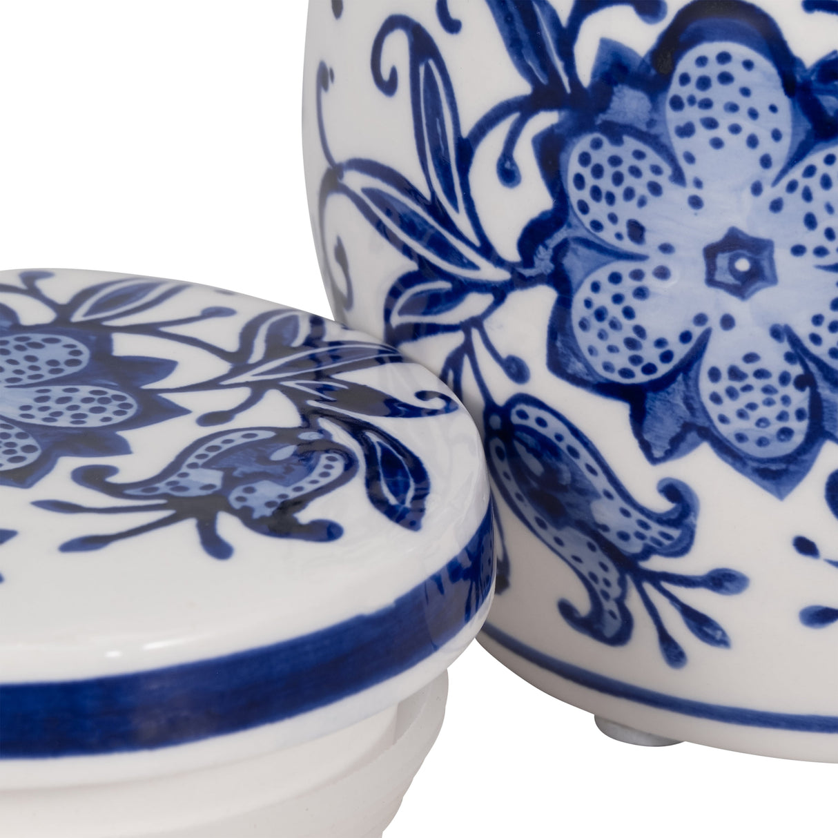 5"8.5oz Lavender Verbena Chinoiserie Cndle,blu/wht