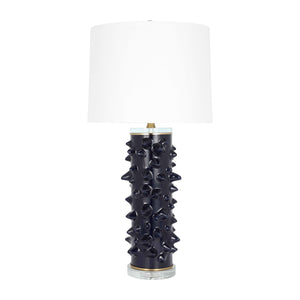 Ceramic 31" Spikey Table Lamp, Navy