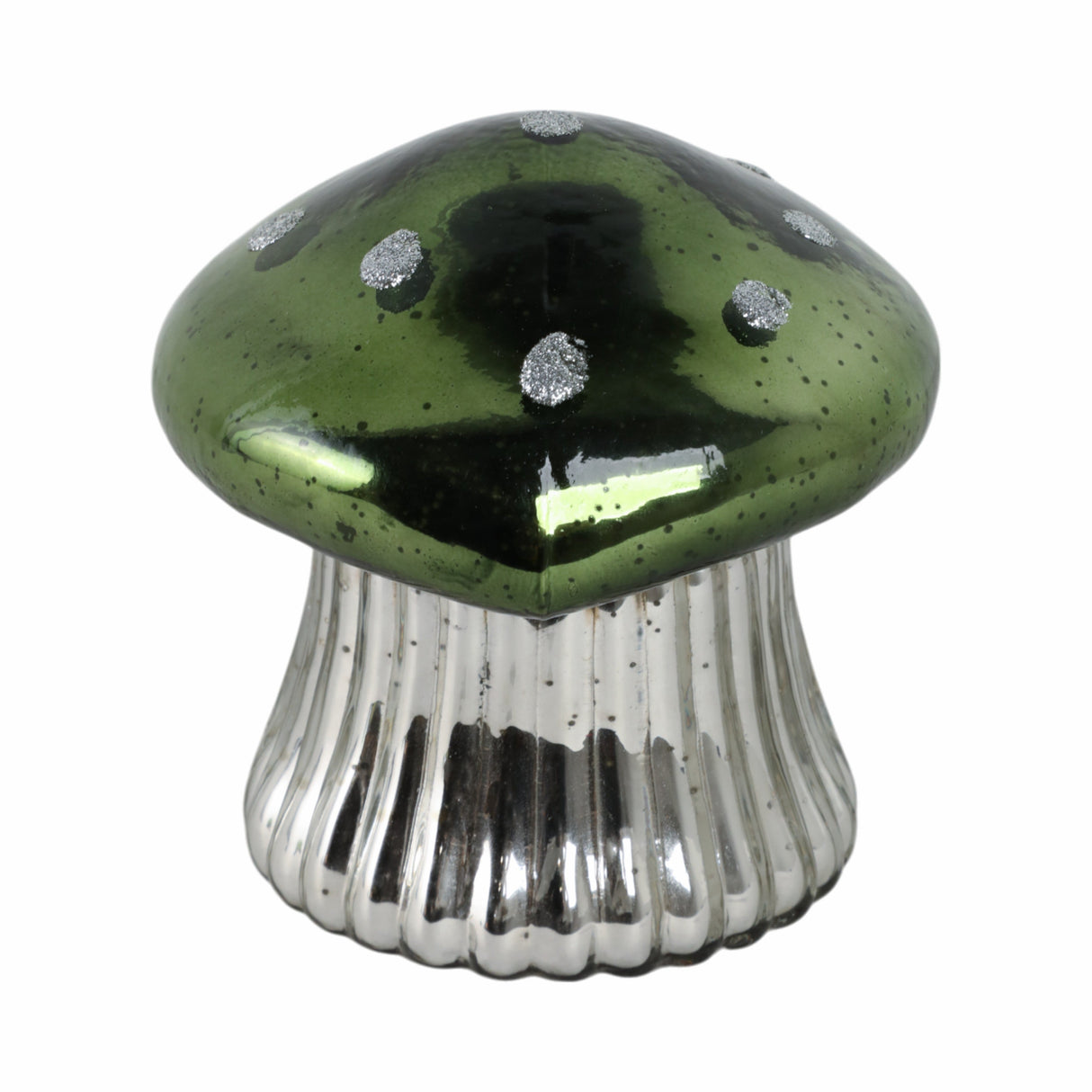 6" 12 Oz Cypress & Musk Mushroom Candle, Green