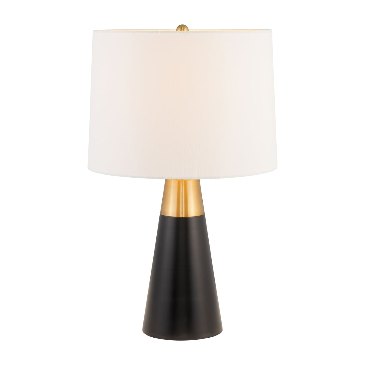 Metal,s/2,23"h,2tone Cone Tbl Lamps,blk/gld