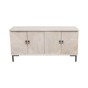 60" Harlow Carved Wood Sideboard, White Washed