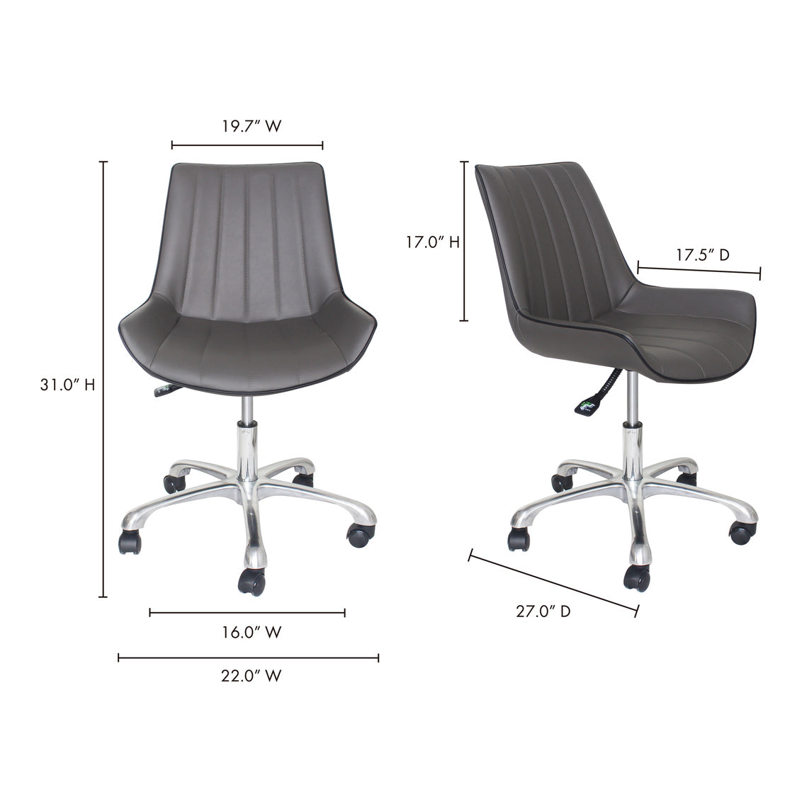 Mack Swivel Office Chair Grey