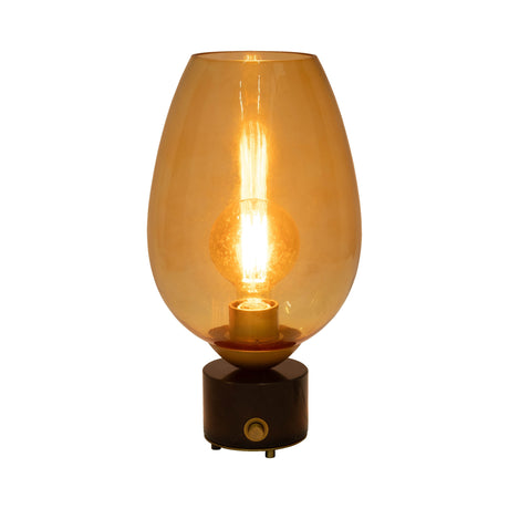 16" Mikeno Glass And Marble Table Lamp, Gold