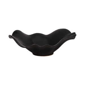 18" Ruffled Edge Bowl Matte Finish, Black