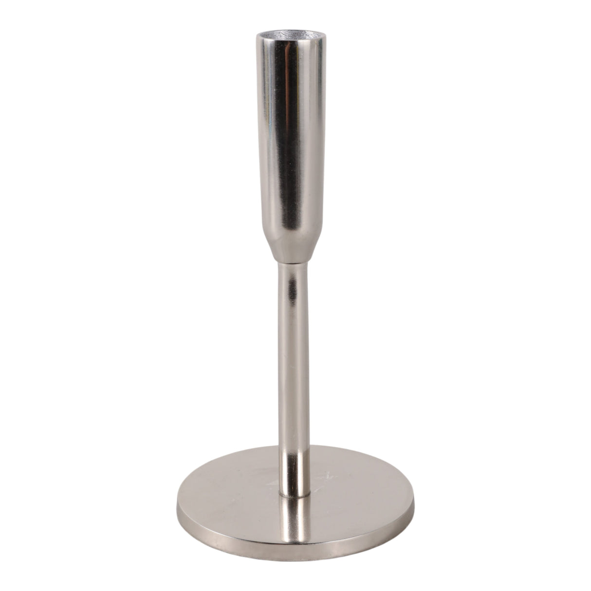 Metal, 8" Taper Candle Holder, Silver