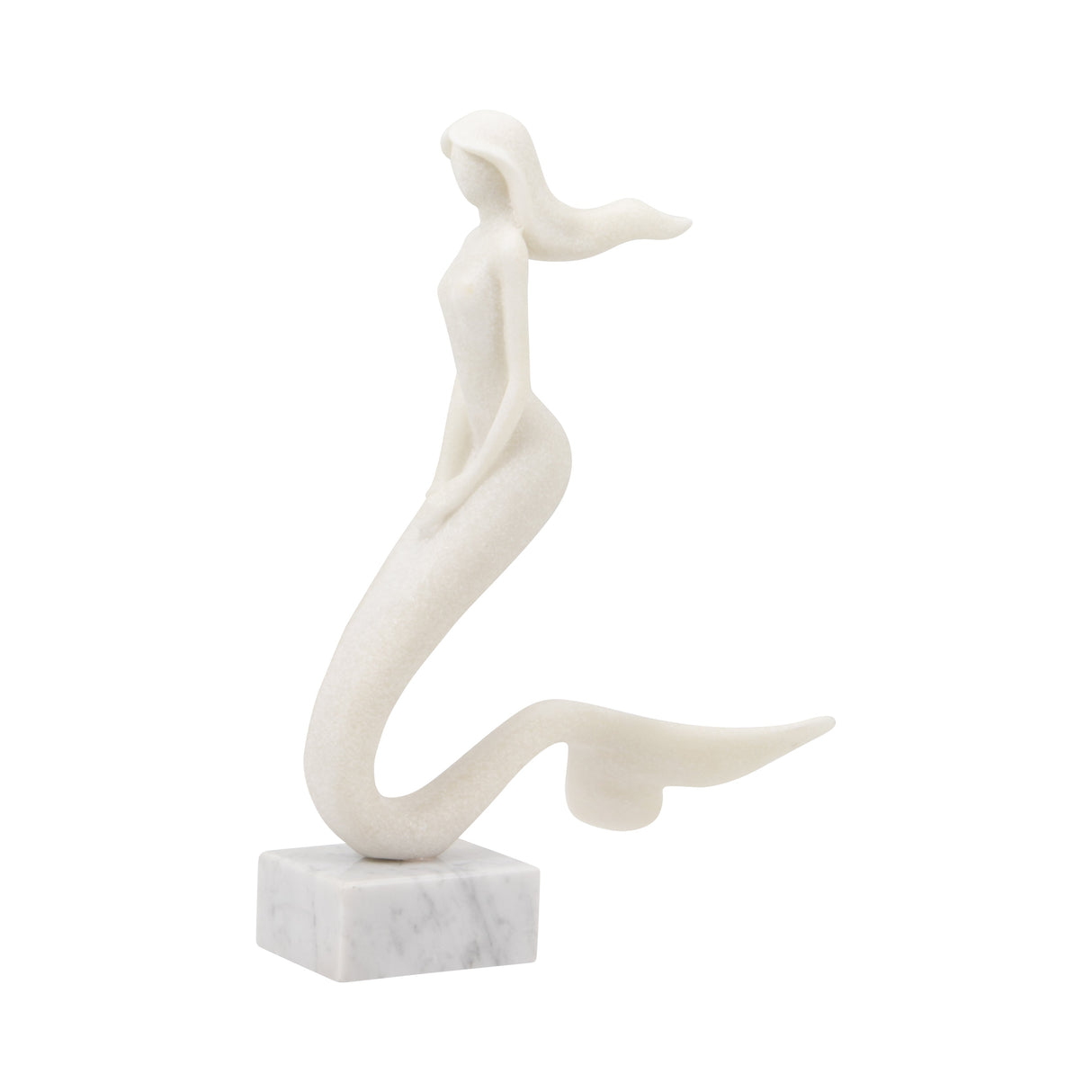 14" Caspian Mermaid Statuary, White