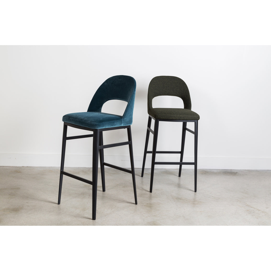 Roger Barstool Teal Velvet