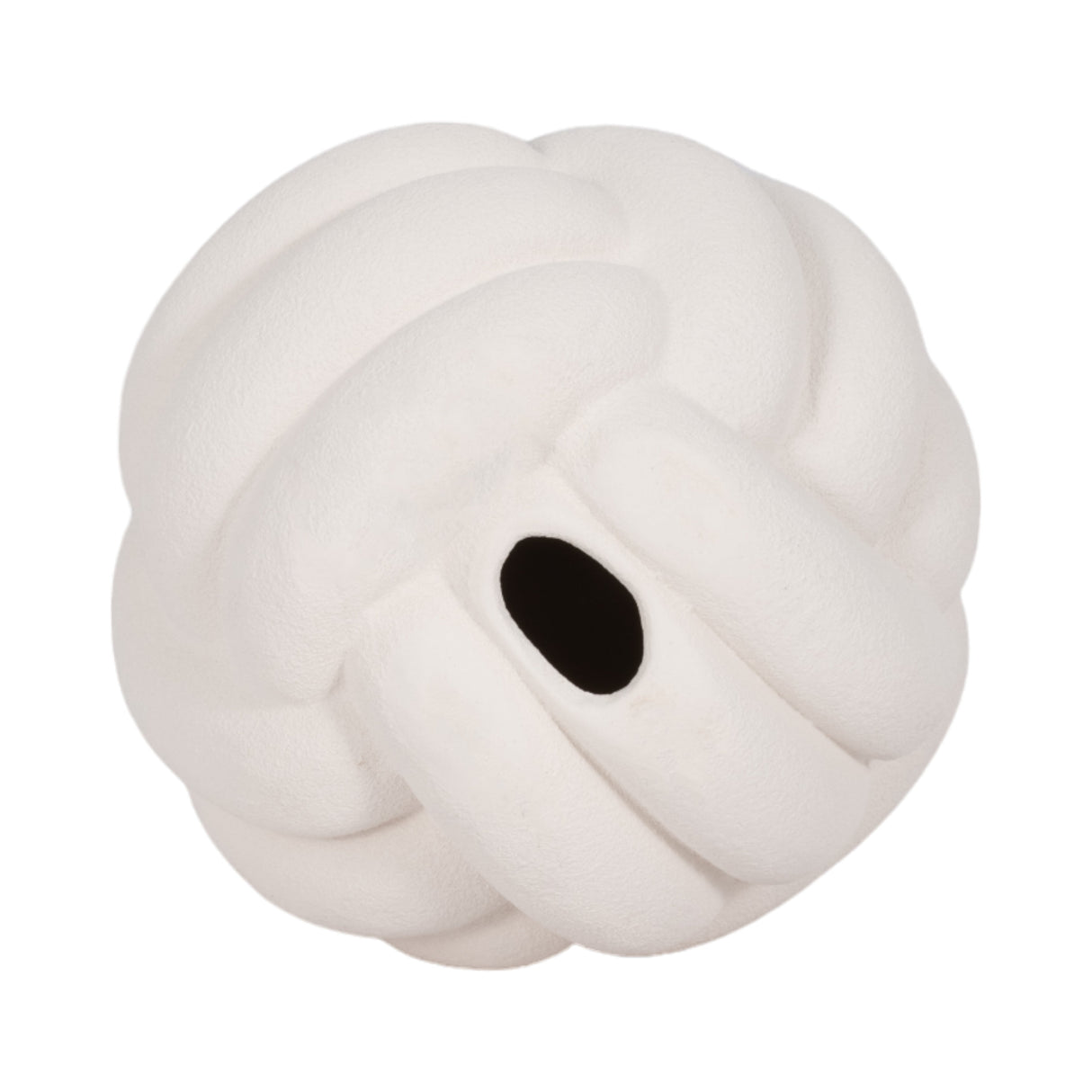 5" Knot Orb Rough Texture, White