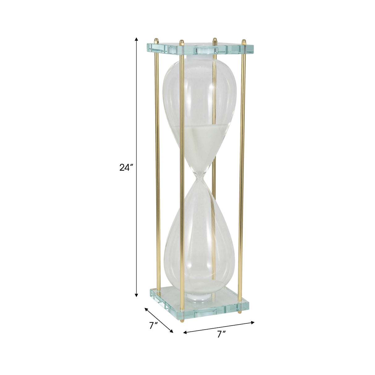 24" Reynolds Medium White & Gold Hourglass