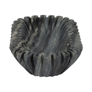 16" Arkin Wavy Marble Bowl, Gray