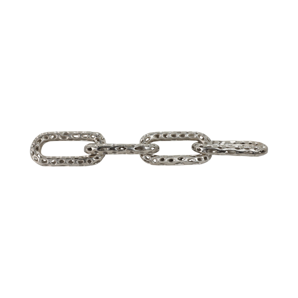 25x4" Pierced Metal 4-chain Link Object, Silver