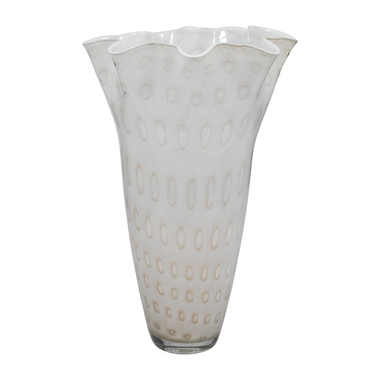 20" Meira Ivory Bouquet Glass Vase