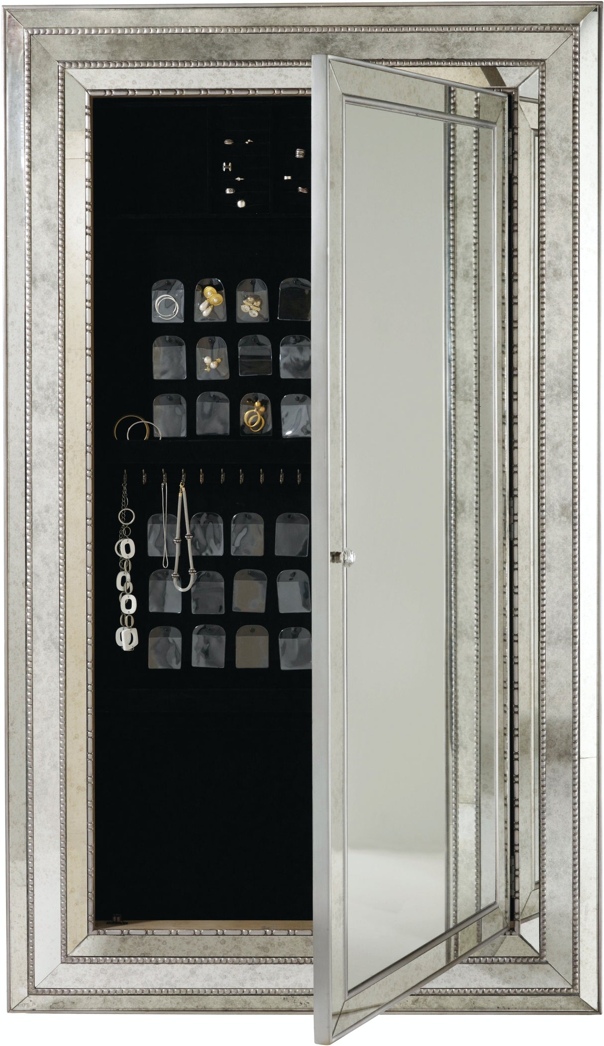 Melange Glamour Floor Mirror w/Jewelry Armoire Storage