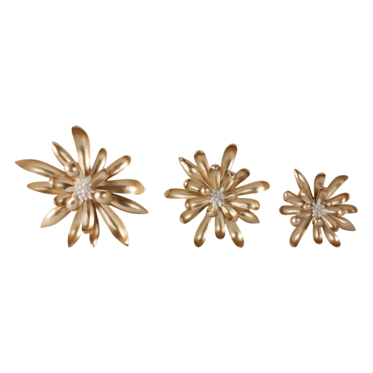 S/3 12/13/17" Hanna Gold Wall Flowers With Faux
