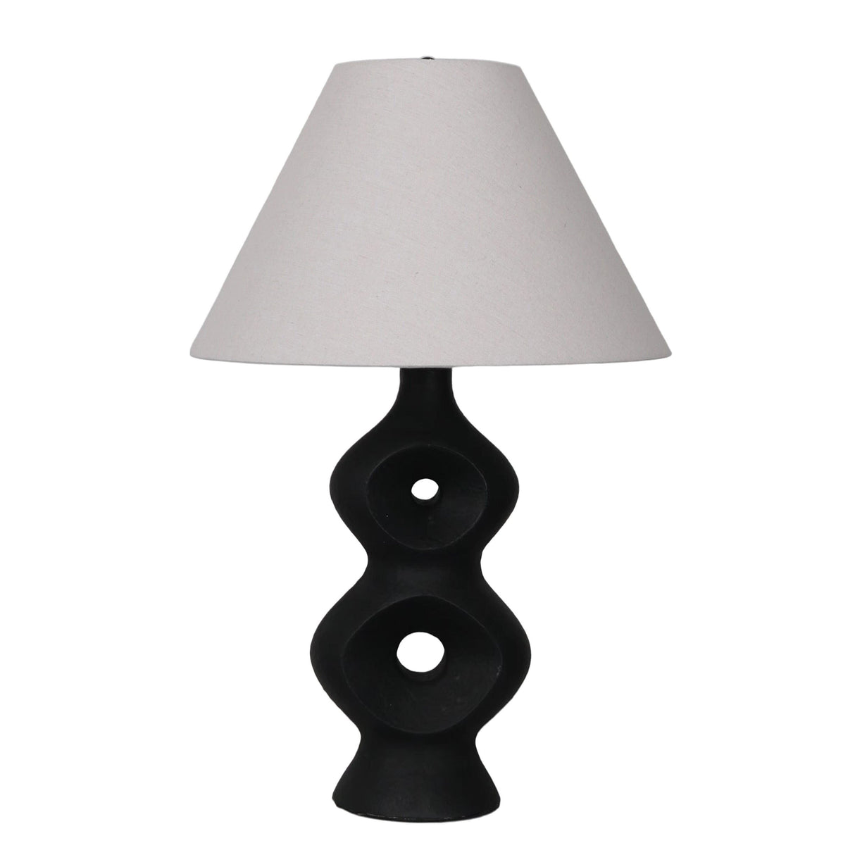 28" Open Cut-out 8 Table Lamp, Black/tan