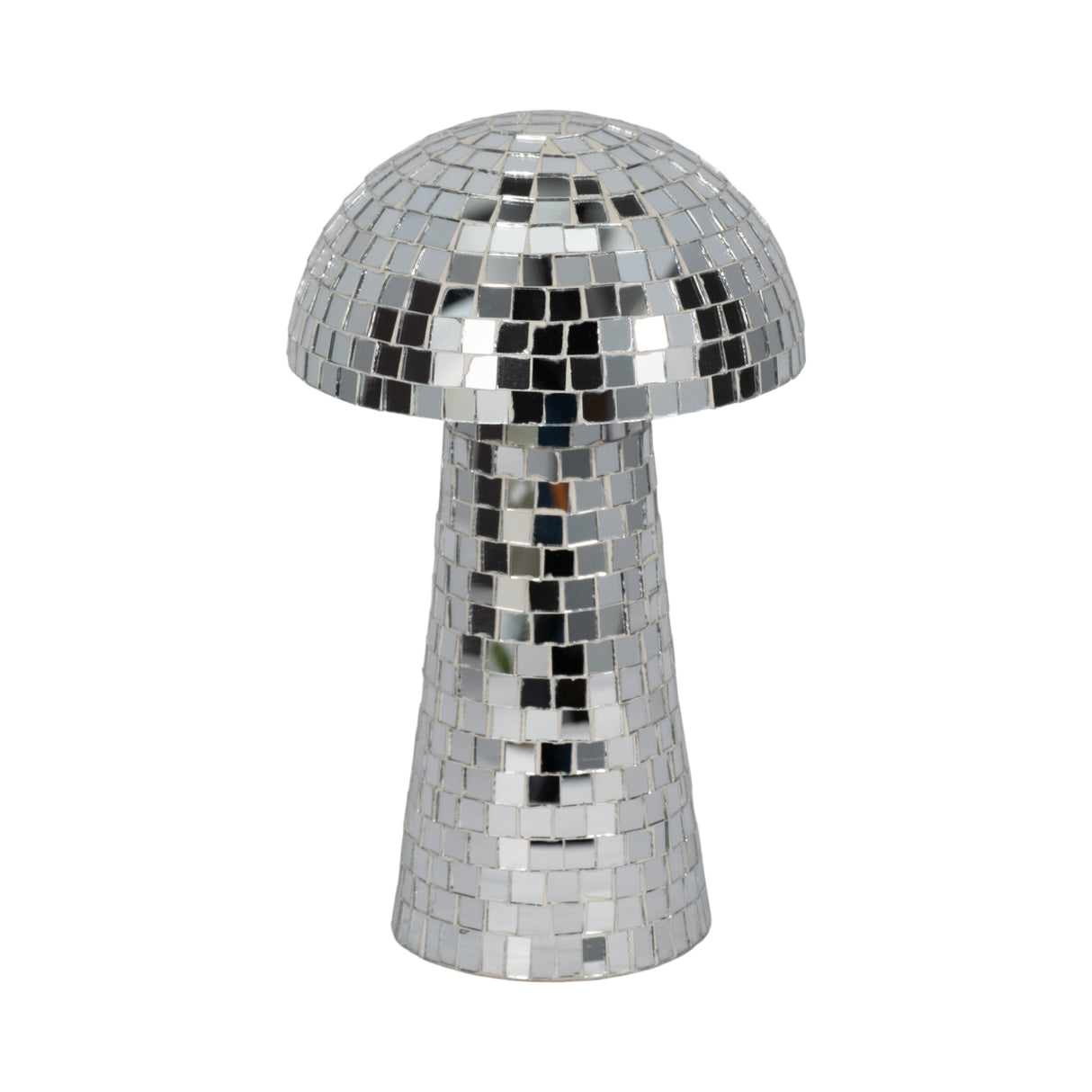 10" Mosaic Mushroom, Silver