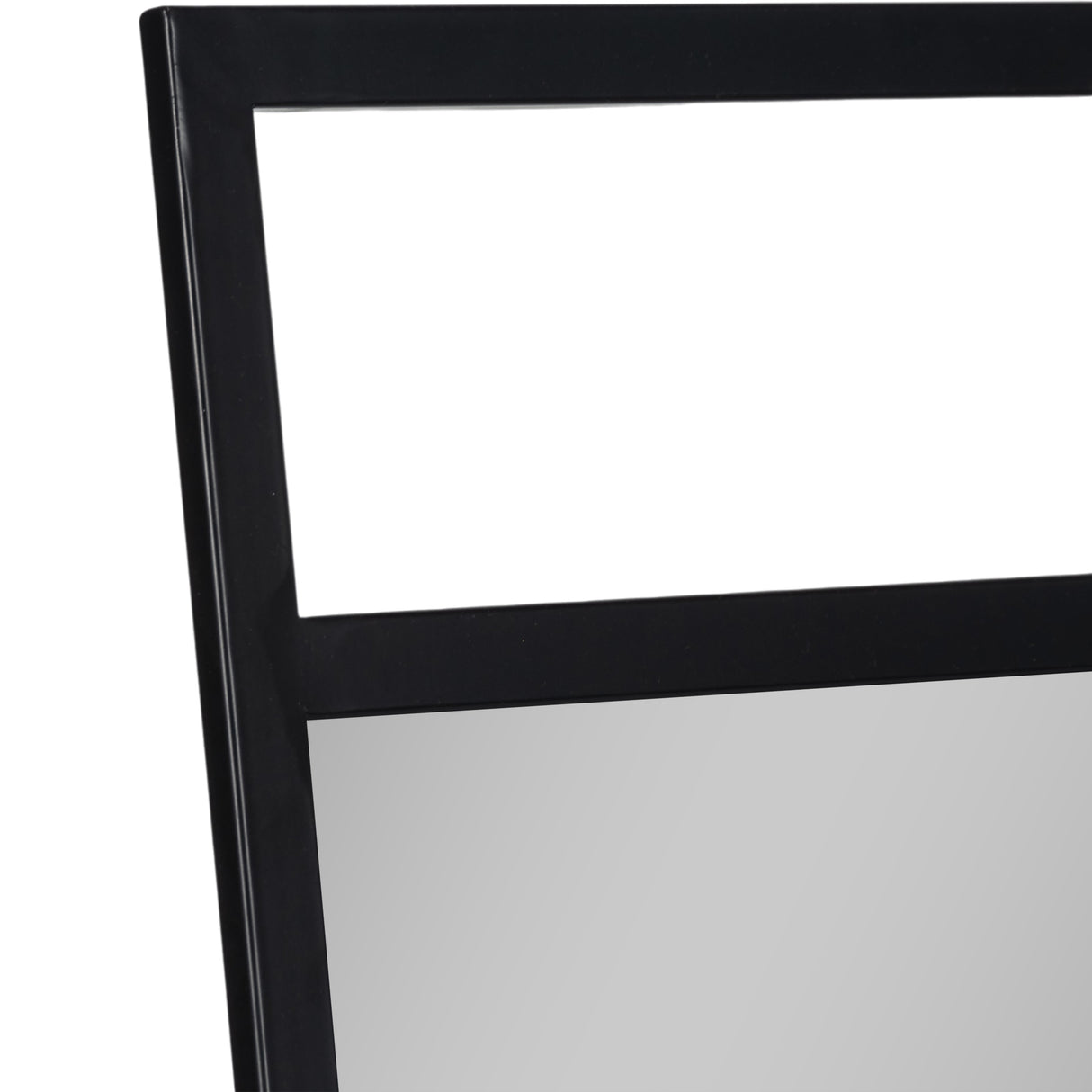 63" Standing Mirror W/ Hooks, Black