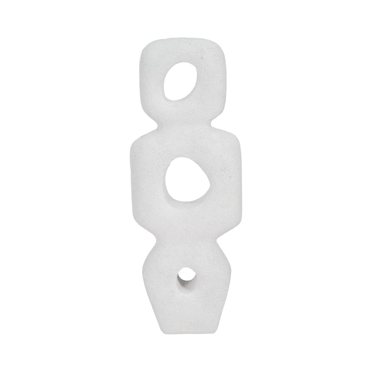 15" Textured Open Cut-out Totem Object, White