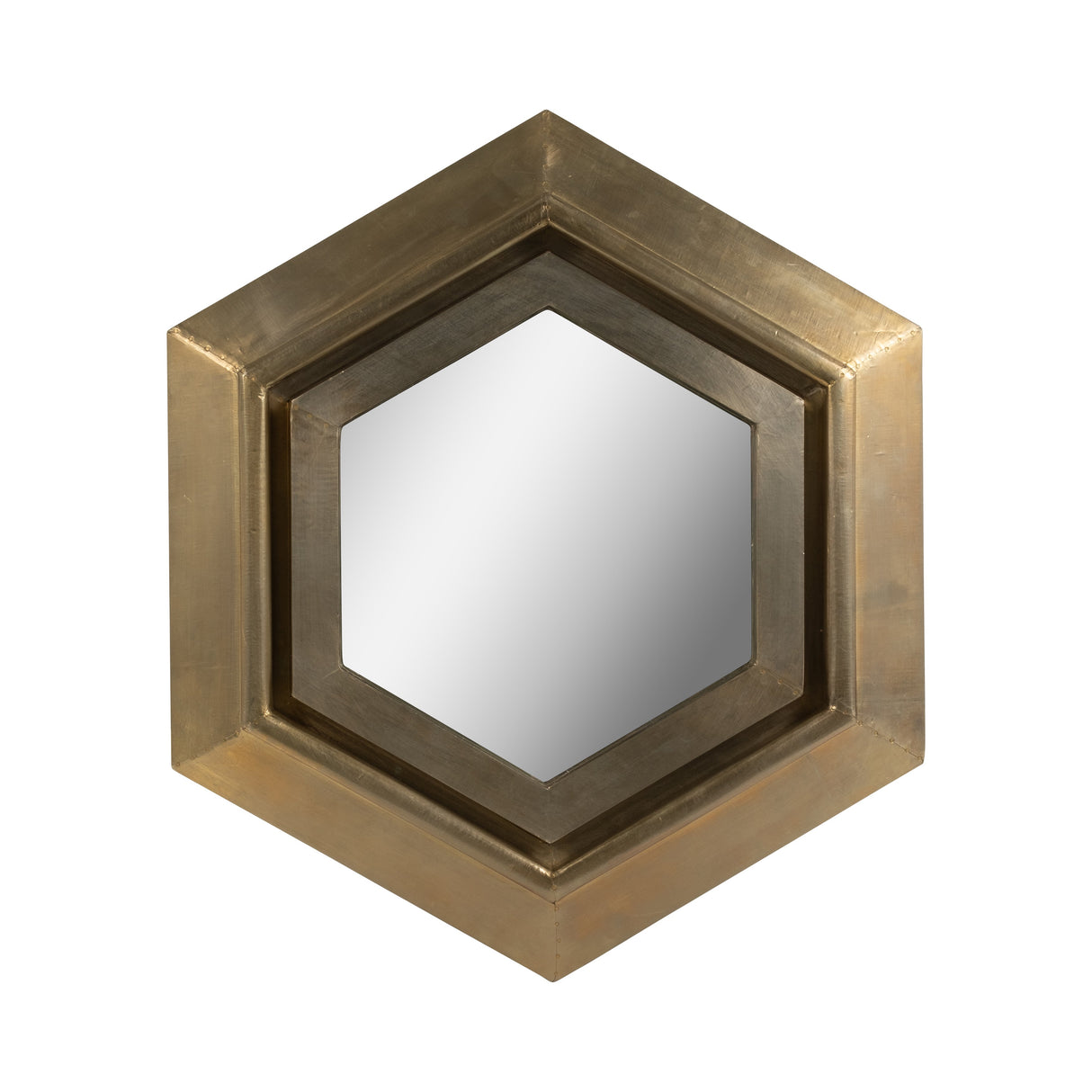 20x20" Warwin Champagne Clad Hexagon Mirror