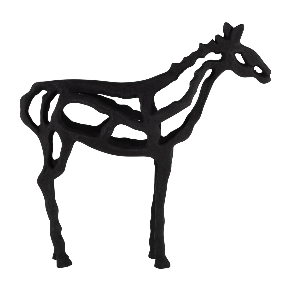 METAL,14"H, HORSE ILLUSION SCULPTURE,BLACK
