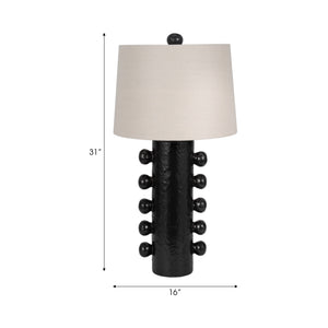 31" Tall Knobby Table Lamp, Black