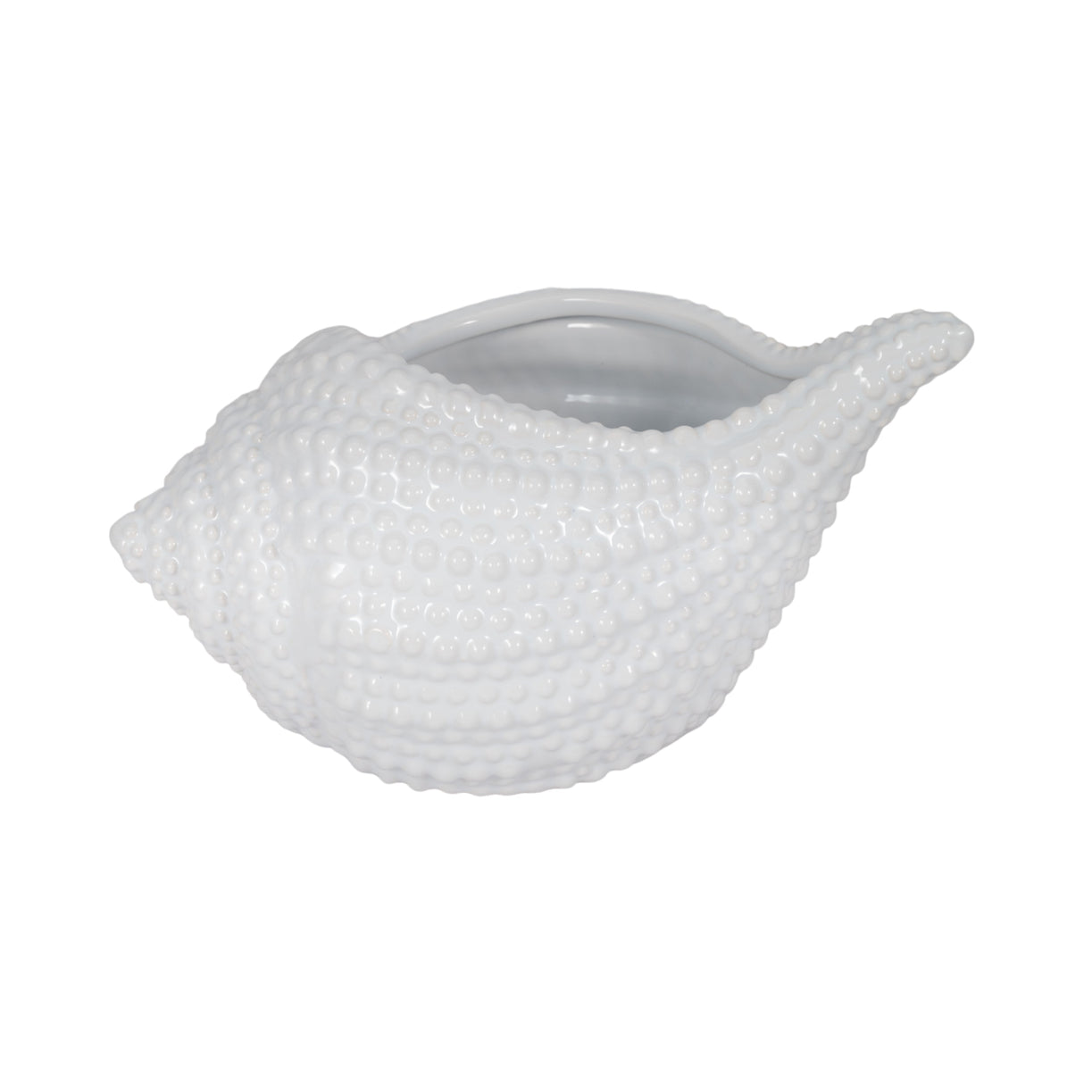 10" Seashell Planter, White