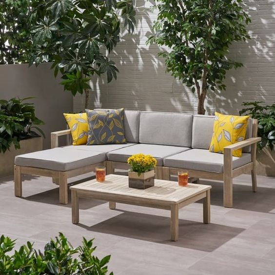 2-Piece White Outdoor Seating EmberSway Seat Set