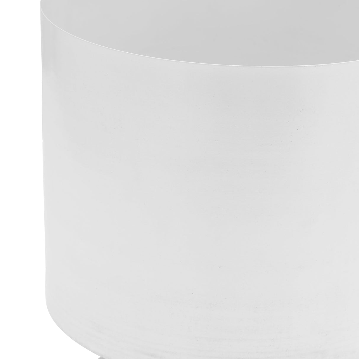 Ec Metal,10",flat Round Base Planter,white