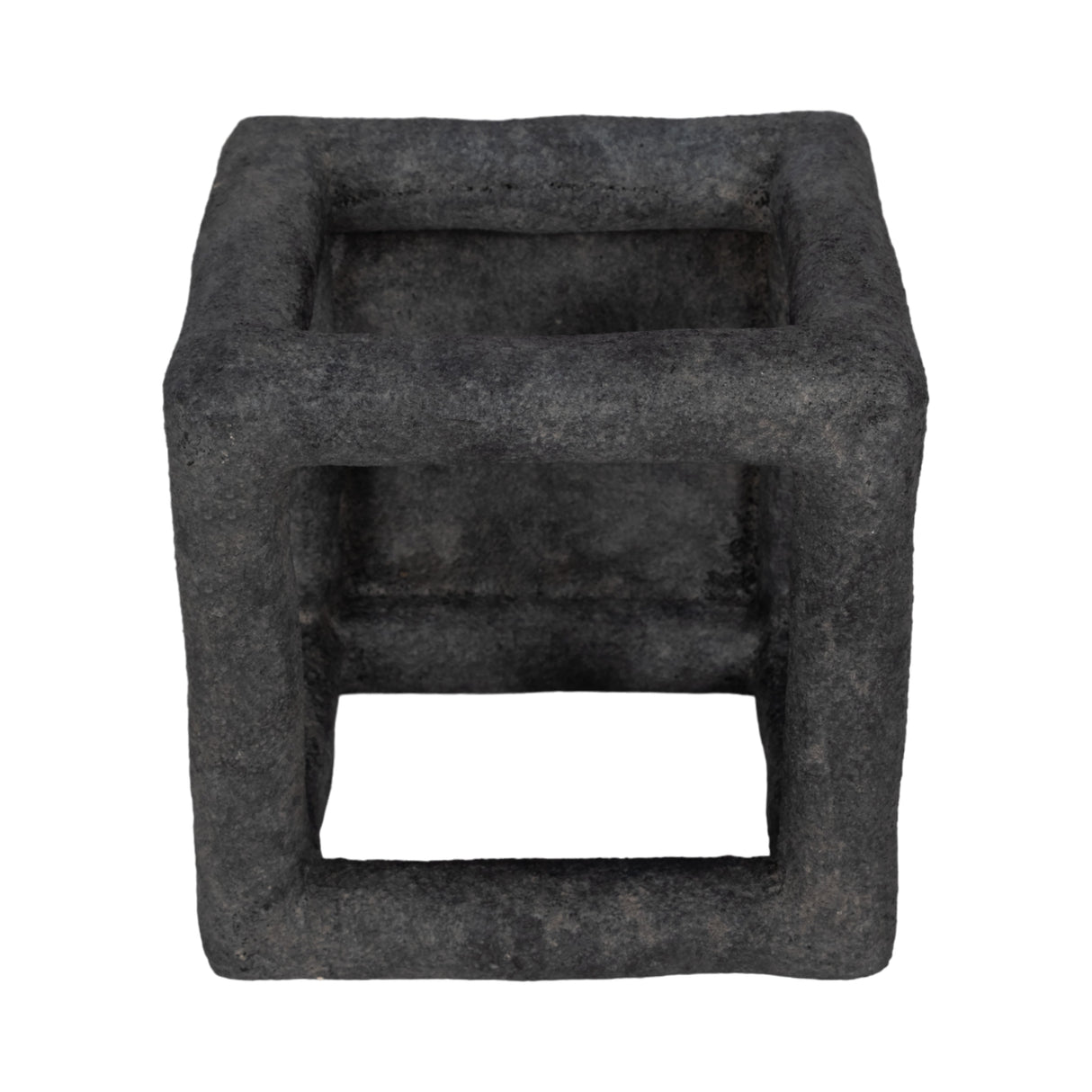 10" Textured Open Square Object, Black