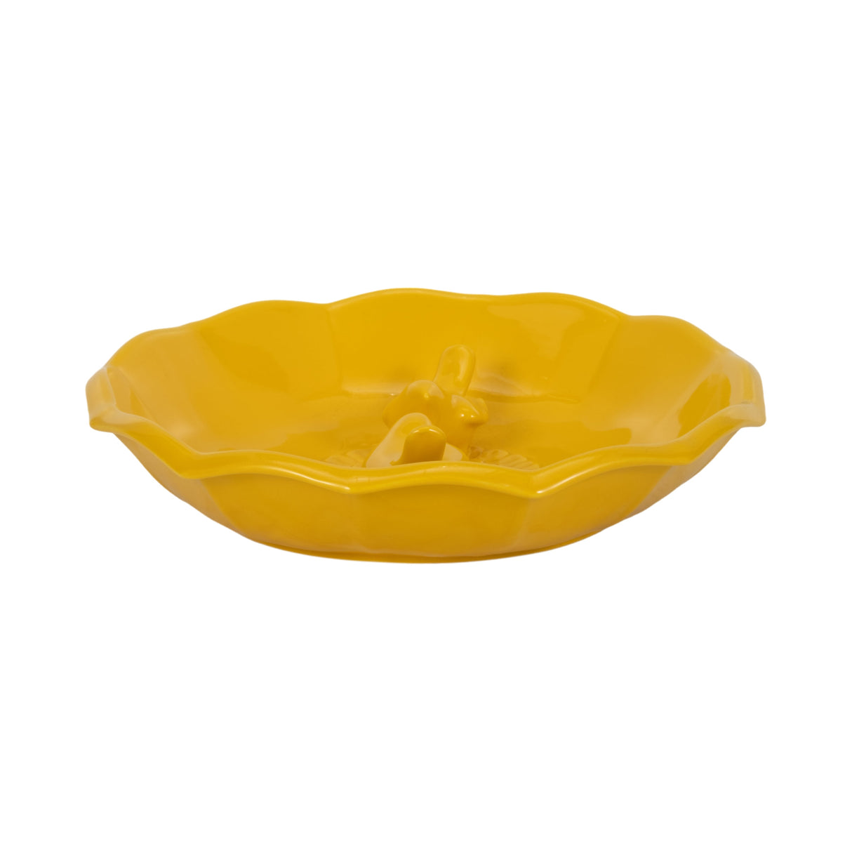 11" Flower Bird Bath, Yellow
