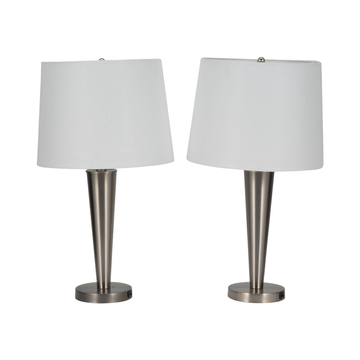 Metal,s/2,25"h,slim Cone Table Lamps,nickel