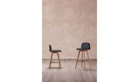 Napoli Leather Barstool Black