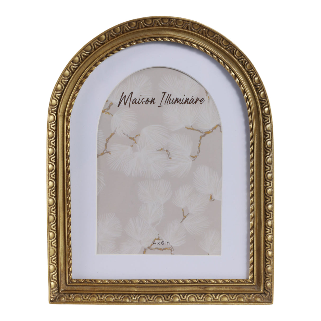 6x8 Photo Frame Matted To 4x6 Gilded Arch, Gold