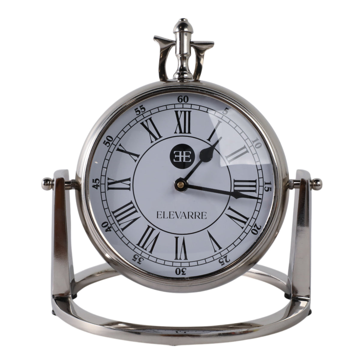 10" Veridian Silver Aluminum Desk Clock